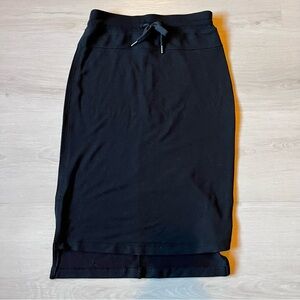 Athleta Women's Black Stretch Cotton Drawstring Pencil Skirt Size XS